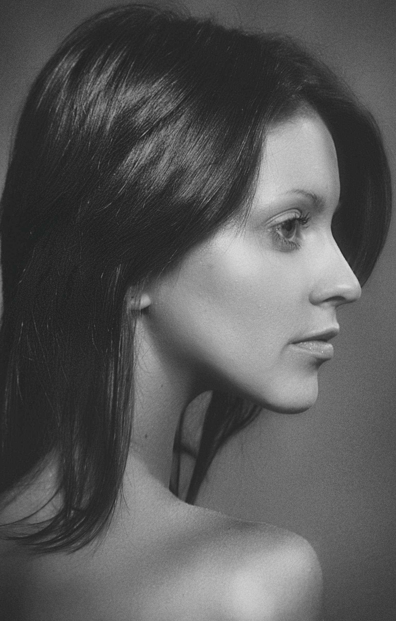 Portrait of Woman with Sharp Jawline